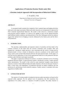Applications of Production Decision Models under Risk A