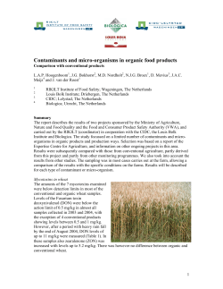 Contaminants and micro-organisms in organic food