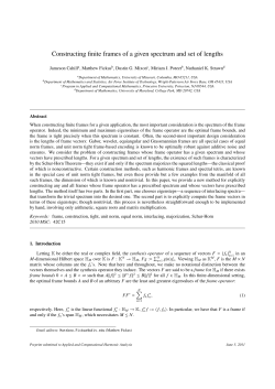 Constructing finite frames of a given spectrum and set of lengths