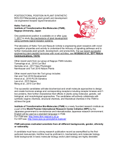 POSTDOCTORAL POSITION IN PLANT SYNTHETIC BIOLOGY