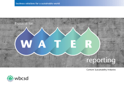 Protocol for Water Reporting - The Cement Sustainability Initiative