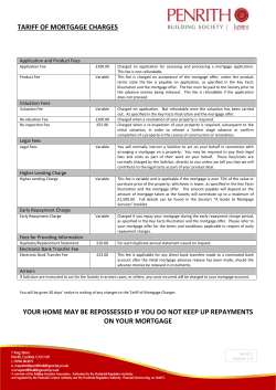 Tariff of Mortgage Charges