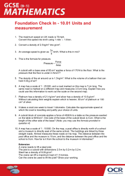 Foundation Check In - 10.01 Units and measurement