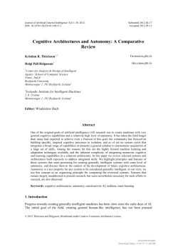 Cognitive Architectures and Autonomy: A Comparative Review