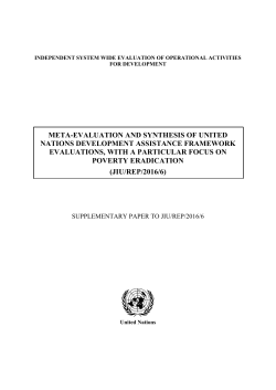 META-EVALUATION AND SYNTHESIS OF UNITED NATIONS