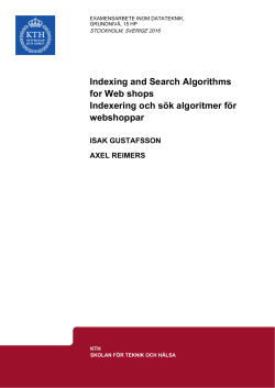 Indexing and Search Algorithms for Web shops