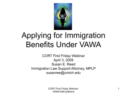 Applying for Immigration Benefits Under VAWA