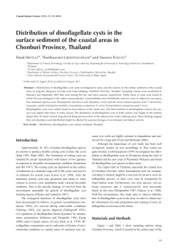 Distribution of dinoflagellate cysts in the surface sediment of the