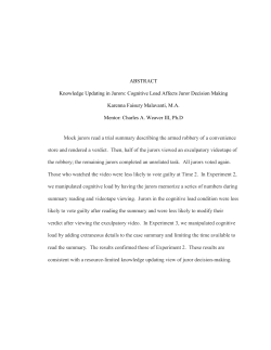ABSTRACT Knowledge Updating in Jurors: Cognitive Load Affects