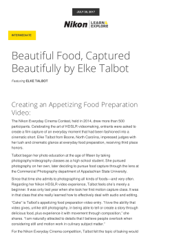 Using a DSLR to Create Appetizing Food Preparation