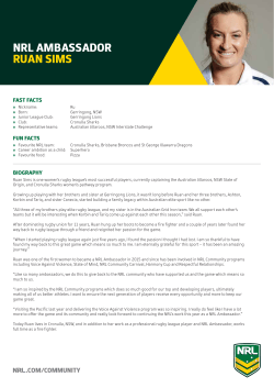 NRL Ambassador Ruan Sims Web