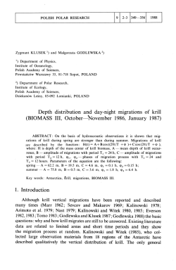 Depth distribution and day-night migrations of krill