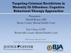 Targeting Criminal Recidivism in Mentally Ill Offenders: Cognitive