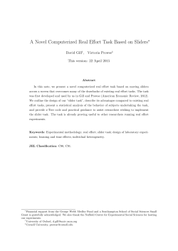 A Novel Computerized Real Effort Task Based