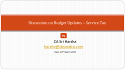 Discussion on Budget Updates &ndash; Service Tax