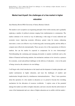 Market heal thyself: the challenges of a free market in higher education