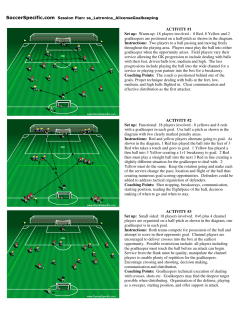 ACTIVITY #1 Set up: Warm-up: 18 players involved