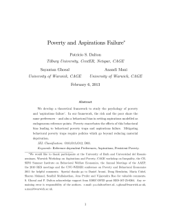 Poverty and Aspirations Failure