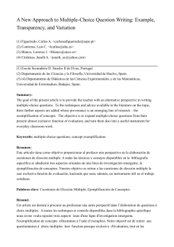 A New Approach to Multiple-Choice Question Writing: Example