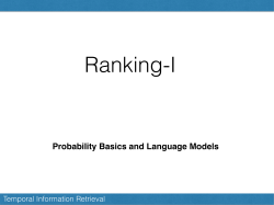 Probability Basics and Language Models