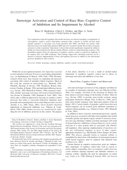 Stereotype Activation and Control of Race Bias: Cognitive Control of