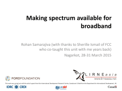 Spectrum regulation: Developing country addendum