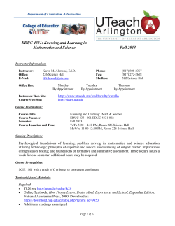 Course Information - Mentis - The University of Texas at Arlington