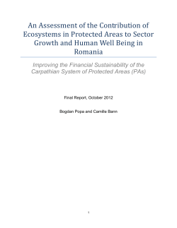 An Assessment of the Contribution of Ecosystems in Protected Areas