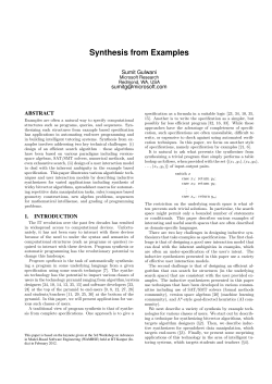Synthesis from Examples