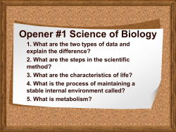 Unit 1: The Nature of Life