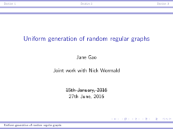 Uniform generation of random regular graphs