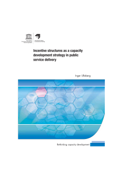 Incentive structures as a capacity development strategy in