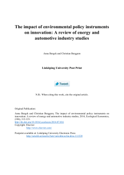 The impact of environmental policy instruments on innovation: A