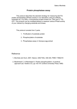 Protein phosphatase assay Reference