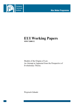 EUI Working Papers - Cadmus - European University Institute