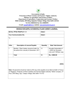 Invoice proforma for Plant Variety Journal of India