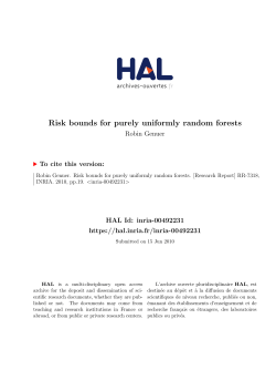 Risk bounds for purely uniformly random forests - HAL