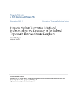 Hispanic Mothers` Normative Beliefs and Intentions about the