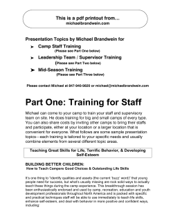 Training for Staff - Michael Brandwein