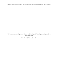 AUTOBIOGRAPHICAL MEMORY, BEHAVIOR