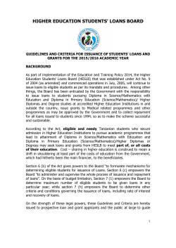 Guidelines for 2015/2016