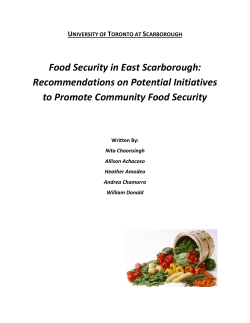 Food Security in East Scarborough
