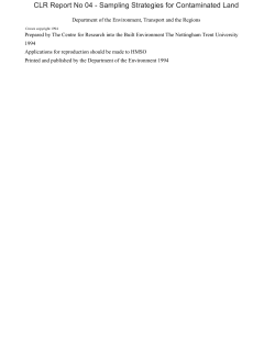 CLR Report No 04 - Sampling Strategies for Contaminated Land