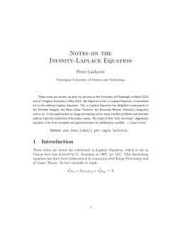 The Infinity Laplacian