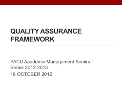 ENHANCING QUALITY ASSURANCE (QA) IN PHILIPPINE HIGHER