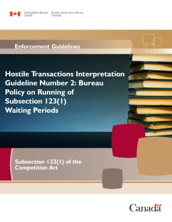 Hostile Transactions Interpretation Guideline Number 2: Bureau