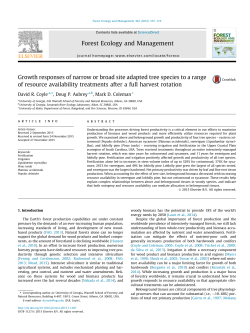 Growth responses of narrow or broad site adapted