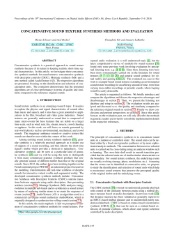 Concatenative sound texture synthesis methods and evaluation