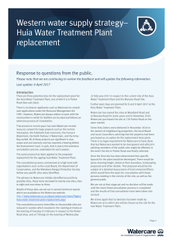 Huia Water Treatment Plant replacement