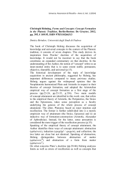 Christoph Helmig, Forms and Concepts: Concept Formation in the